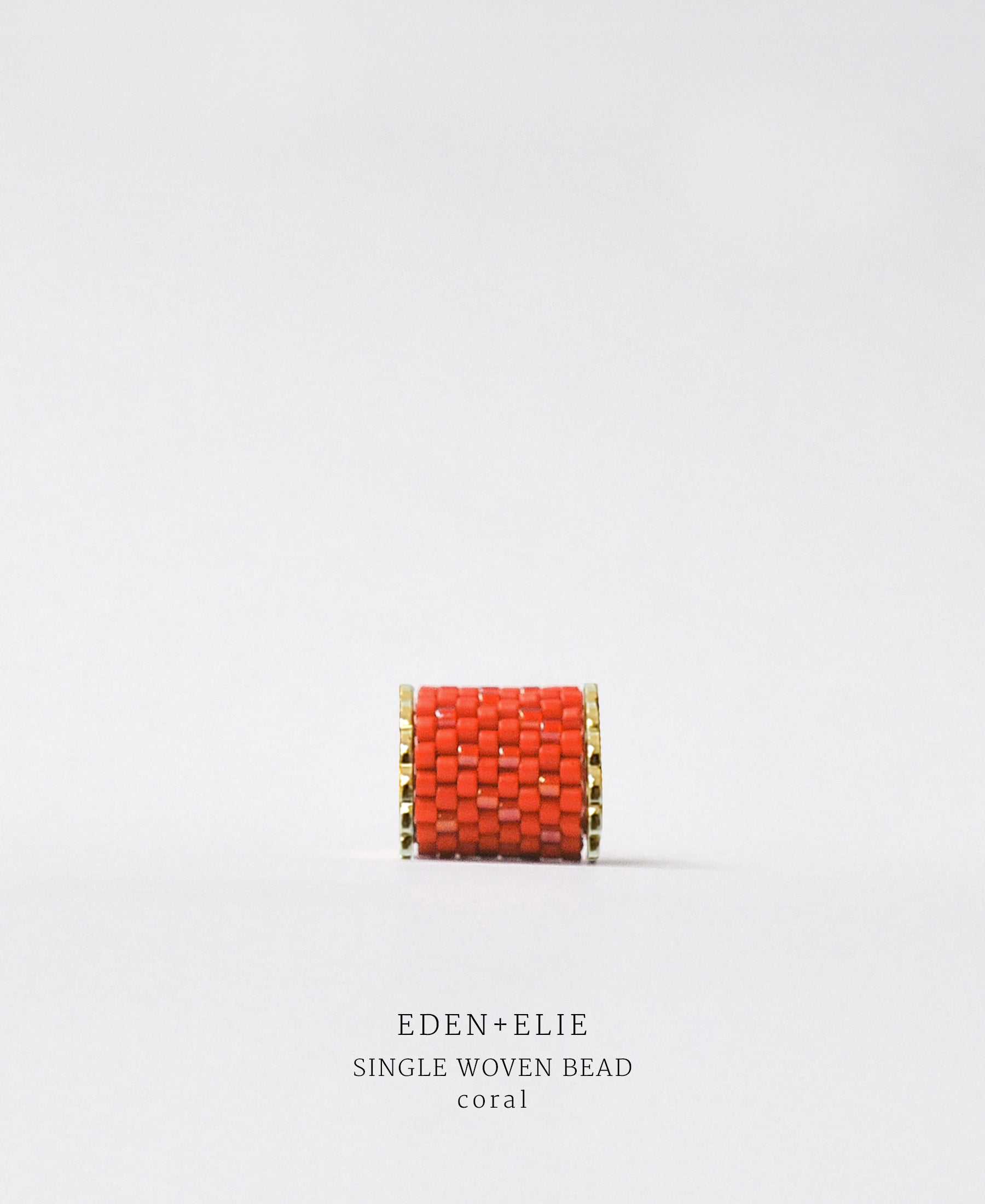 EDEN + ELIE Necklace Bar single bead + optional chain - coral red