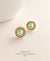 EDEN + ELIE gold plated jewelry Vintage Sparkle stud earrings - mint green