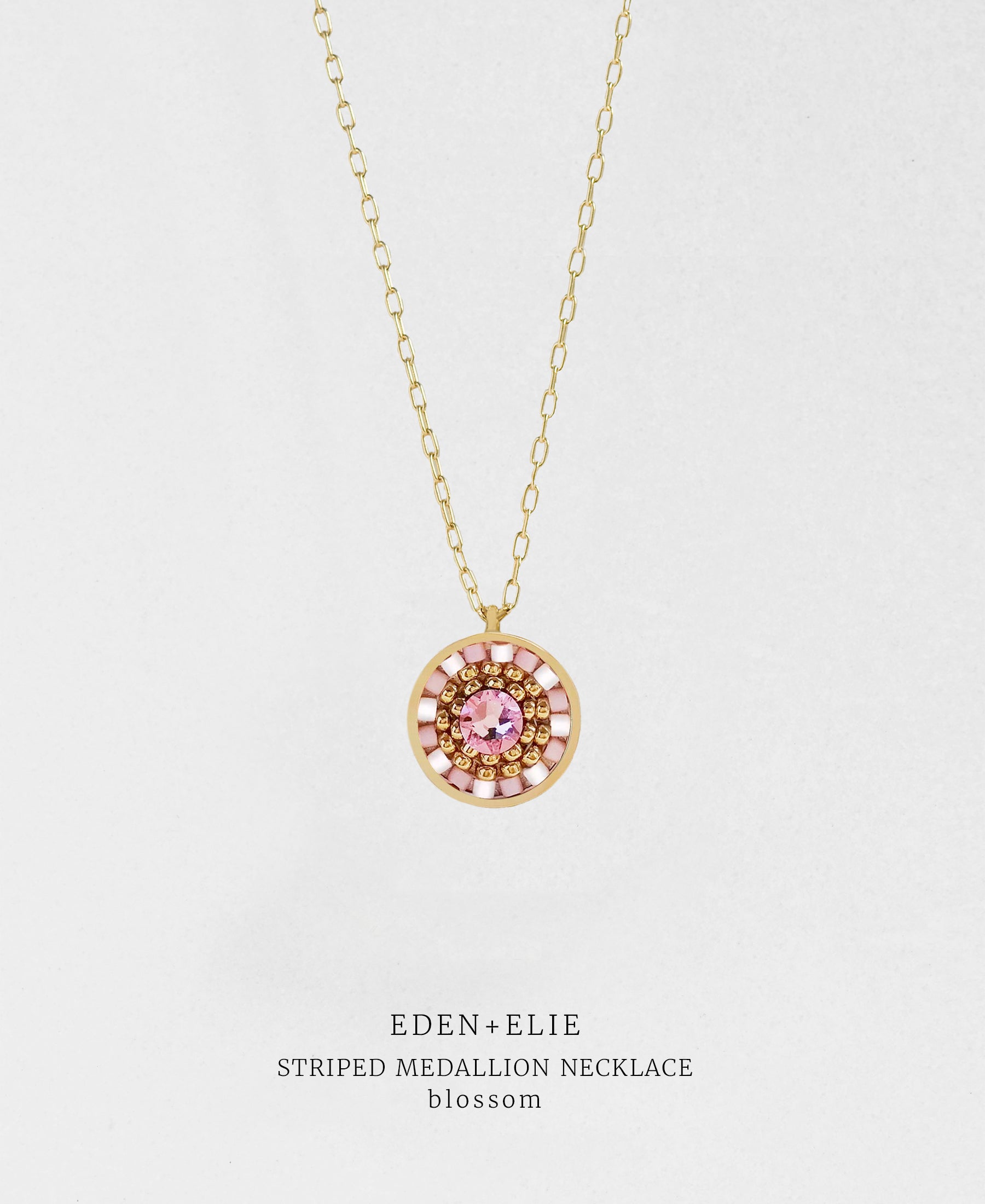 EDEN + ELIE Striped Medallion necklace - Blossom