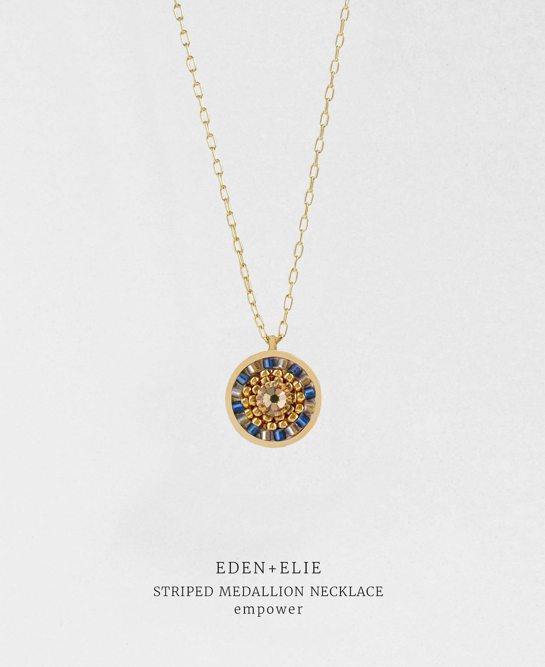 EDEN + ELIE Striped Medallion necklace - Empower