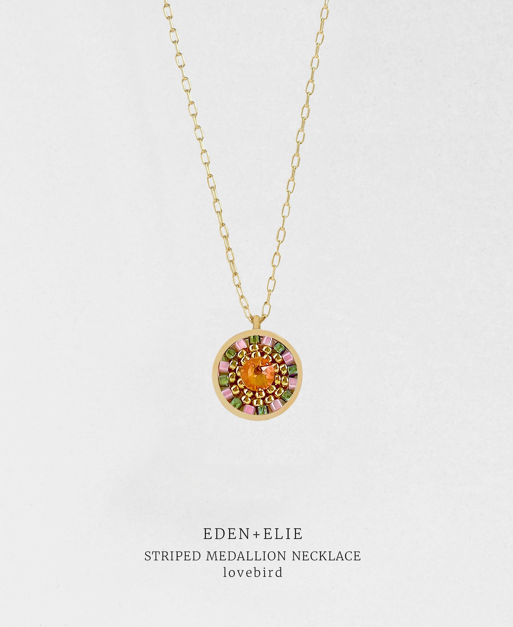 EDEN + ELIE Striped Medallion necklace - Lovebird