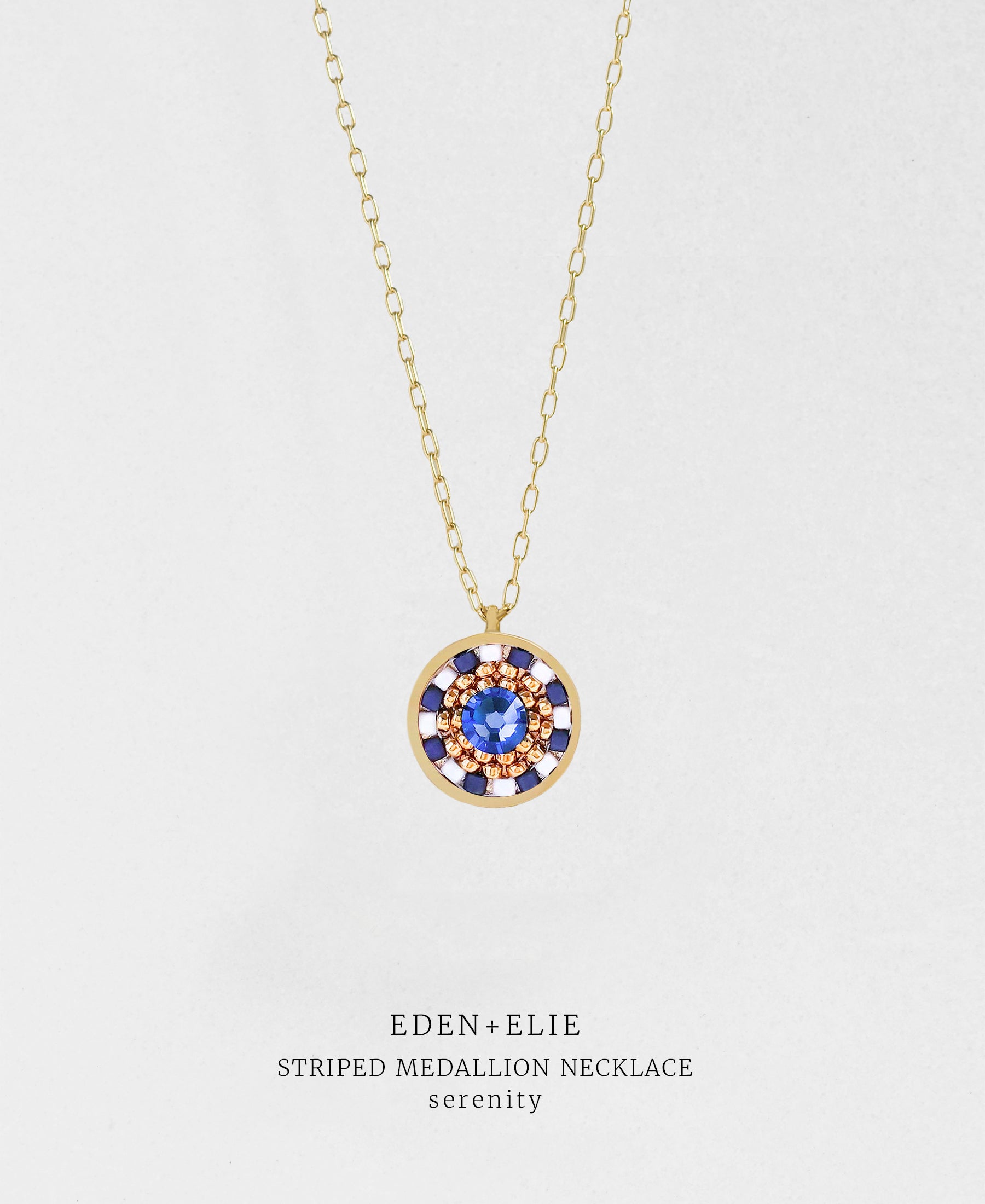 EDEN + ELIE Striped Medallion necklace - Serenity