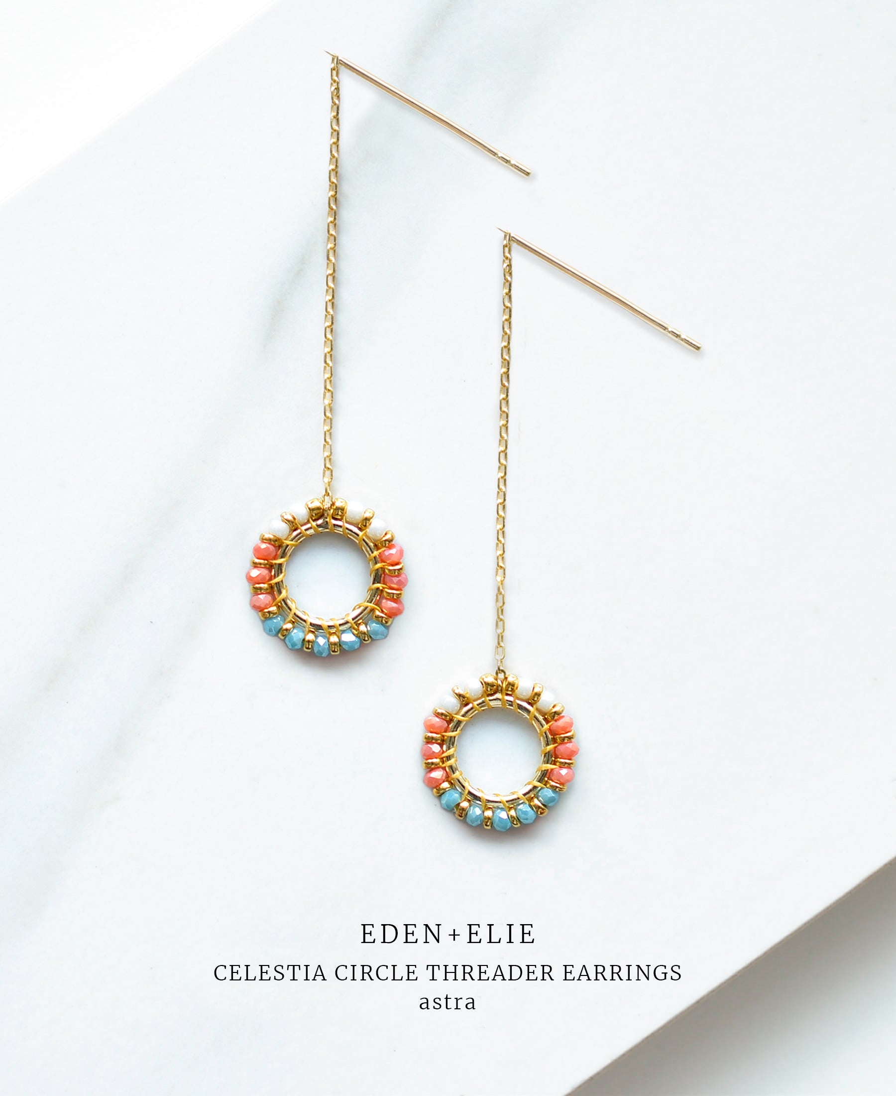 EDEN + ELIE Celestia Circle Threader Earrings - Astra