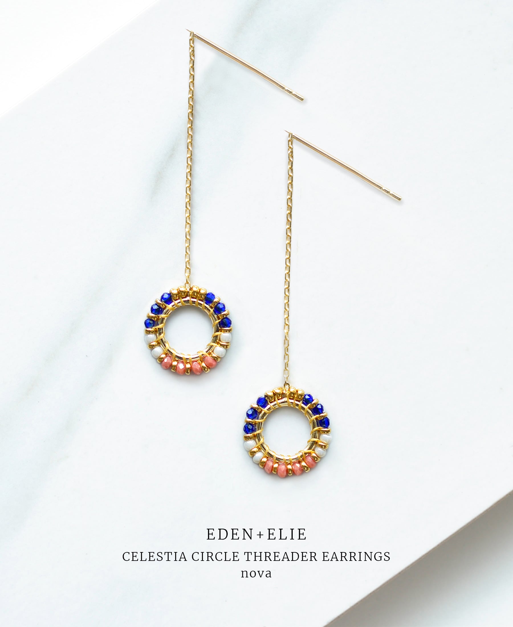 EDEN + ELIE Celestia Circle Threader Earrings - Nova