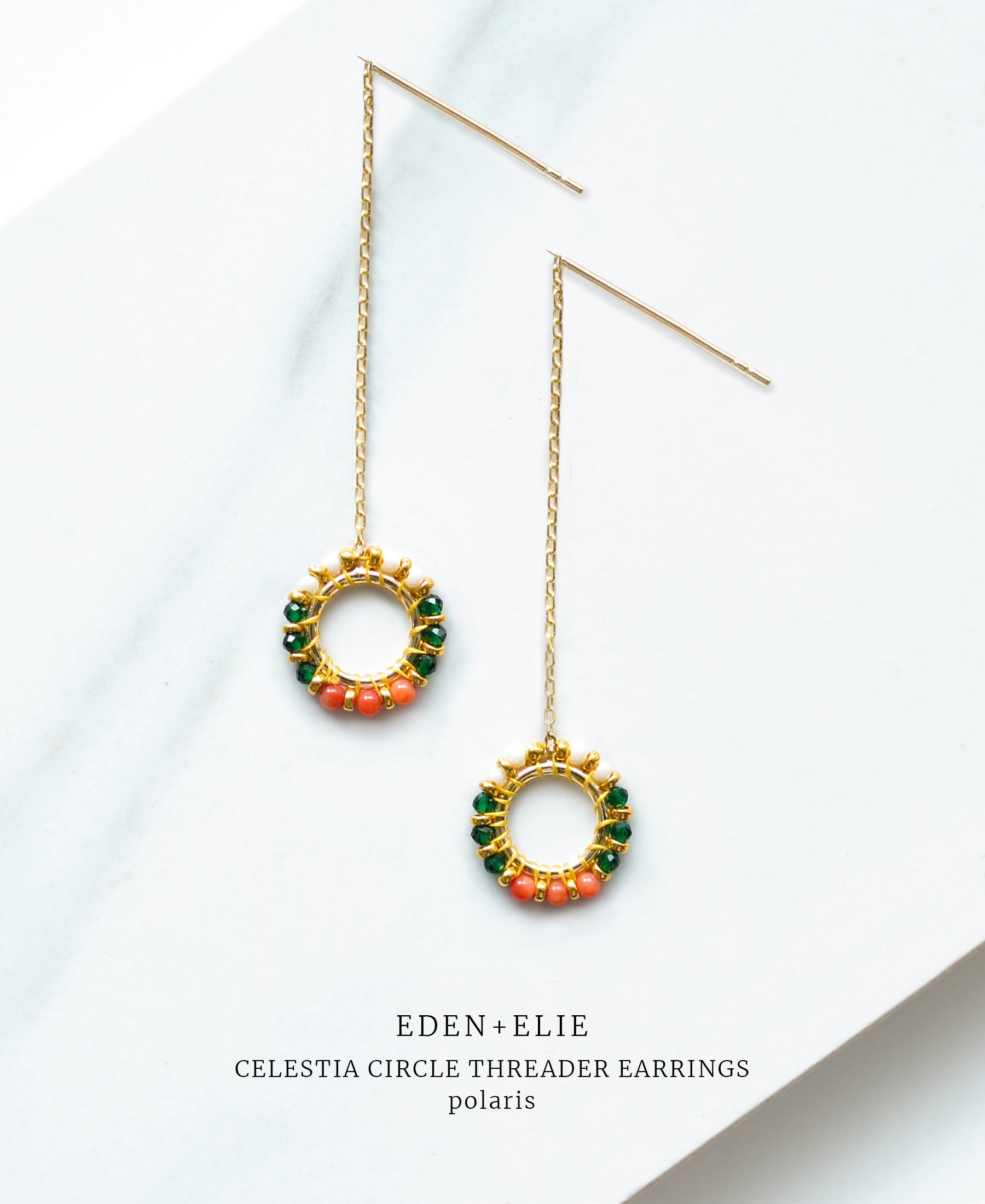 EDEN + ELIE Celestia Circle Threader Earrings - Polaris