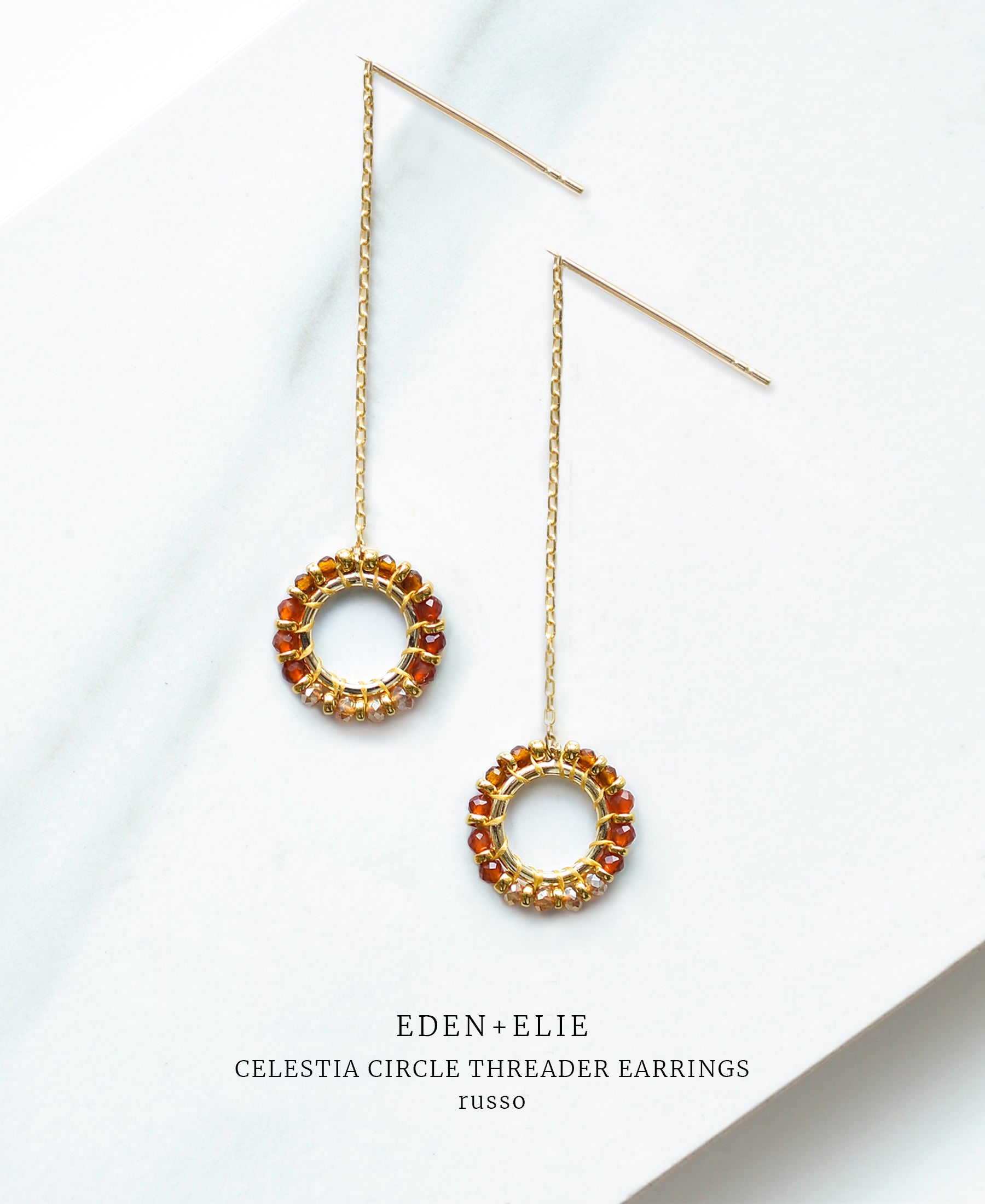 EDEN + ELIE Celestia Circle Threader Earrings - Russo