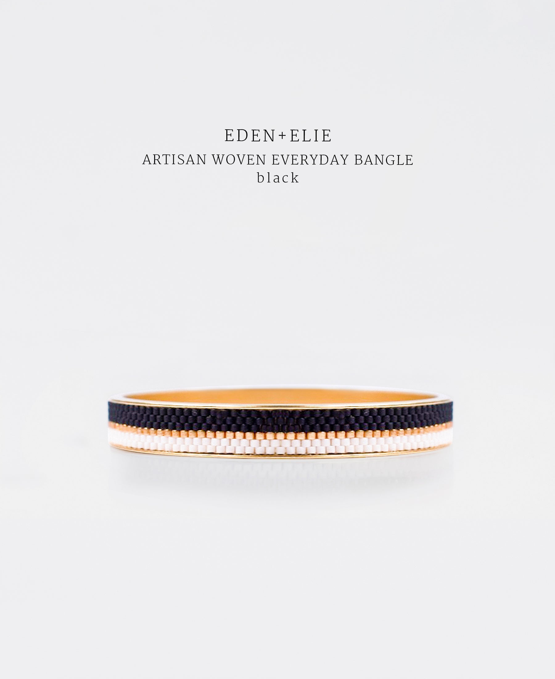 EDEN + ELIE Everyday gold narrow bangle - basic black