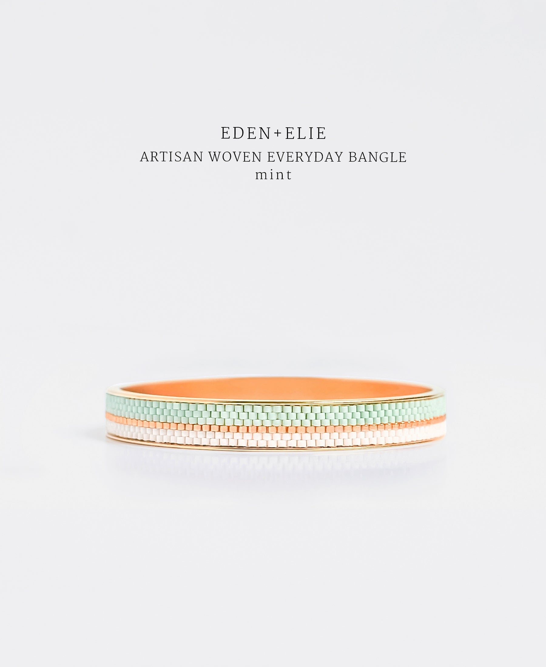 EDEN + ELIE Everyday gold narrow bangle - mint green