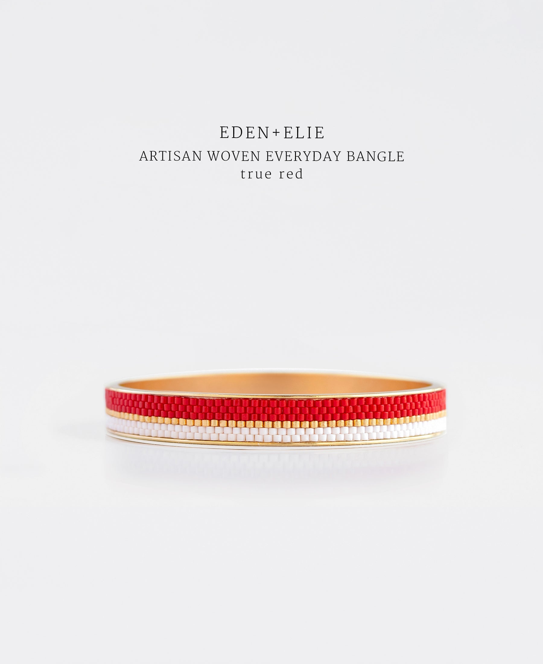 EDEN + ELIE gold plated jewelry Everyday gold narrow bangle - true red