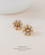 DEN + ELIE Andromeda gold plated jewelry stud earrings - moonstone
