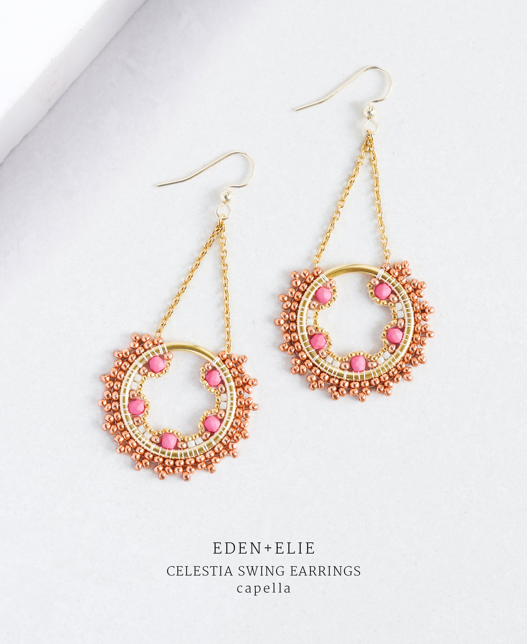 EDEN + ELIE Celestia swing earrings - capella pink