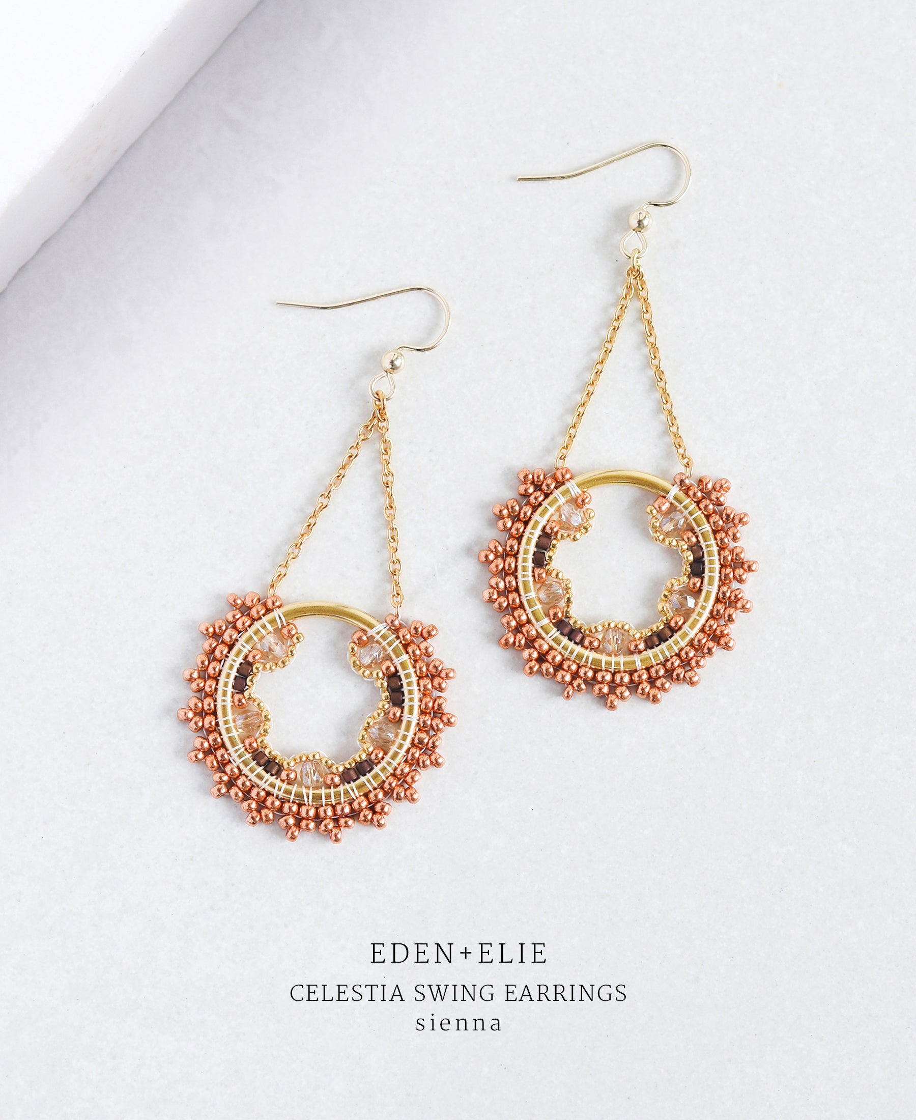 EDEN + ELIE Celestia swing earrings - sienna brown