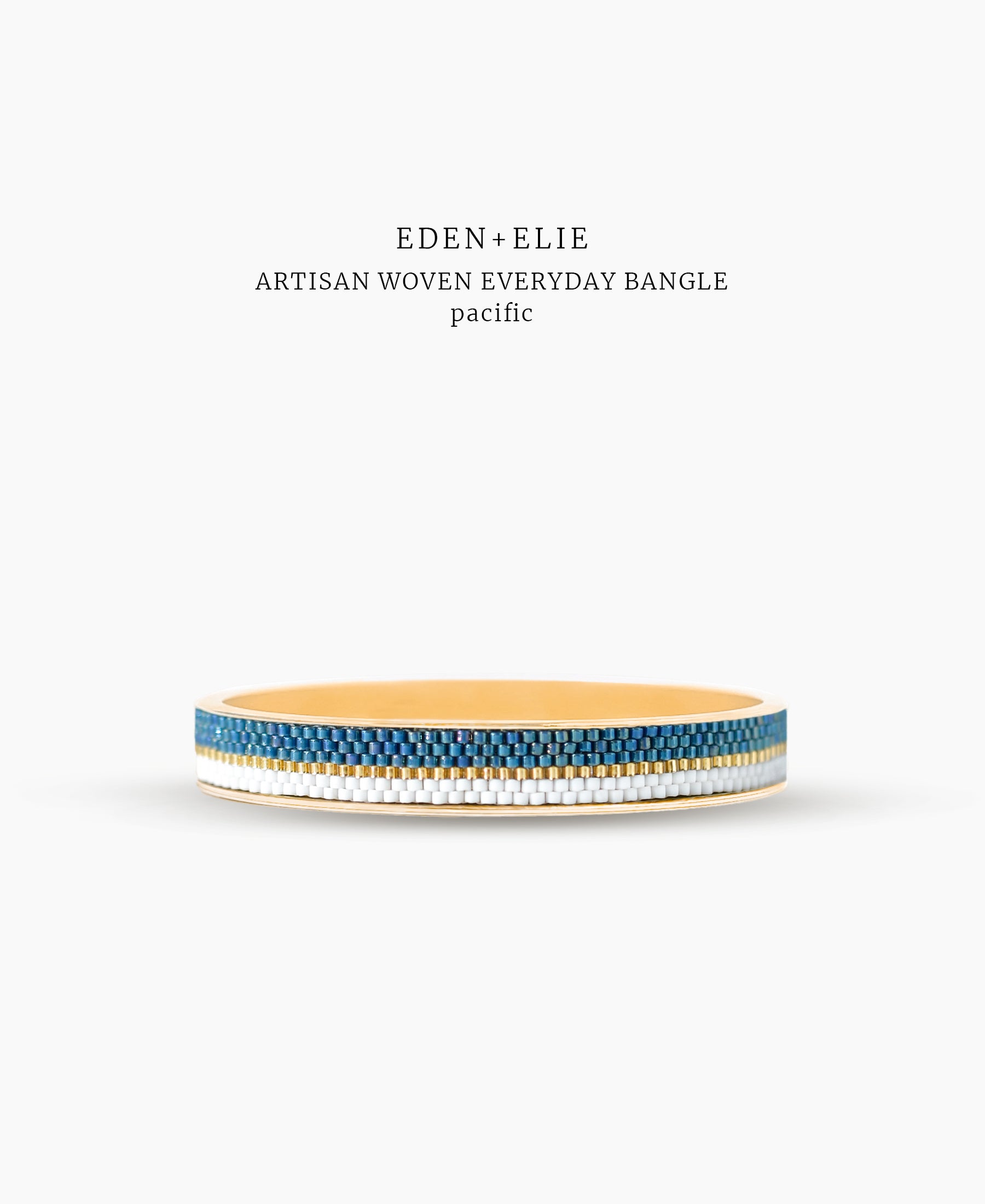 EDEN + ELIE Everyday gold narrow bangle - pacific blue