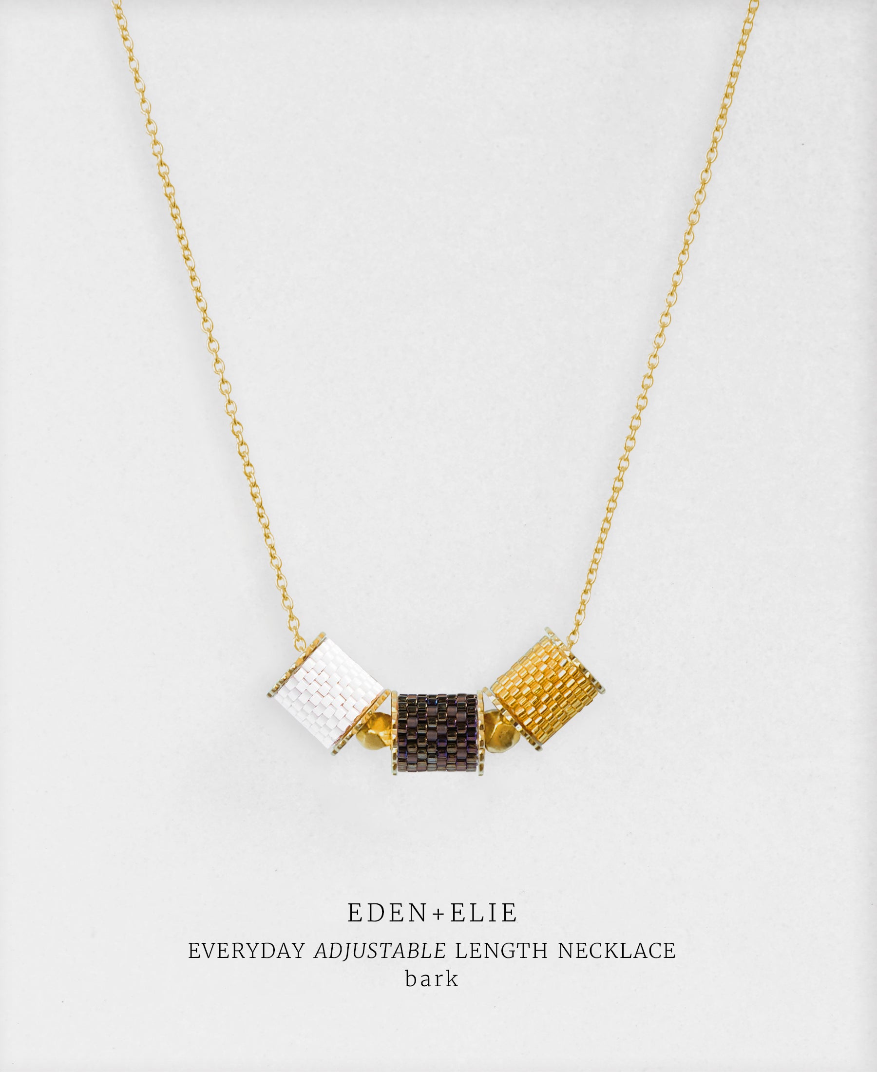 EDEN + ELIE Everyday adjustable length necklace - bark brown