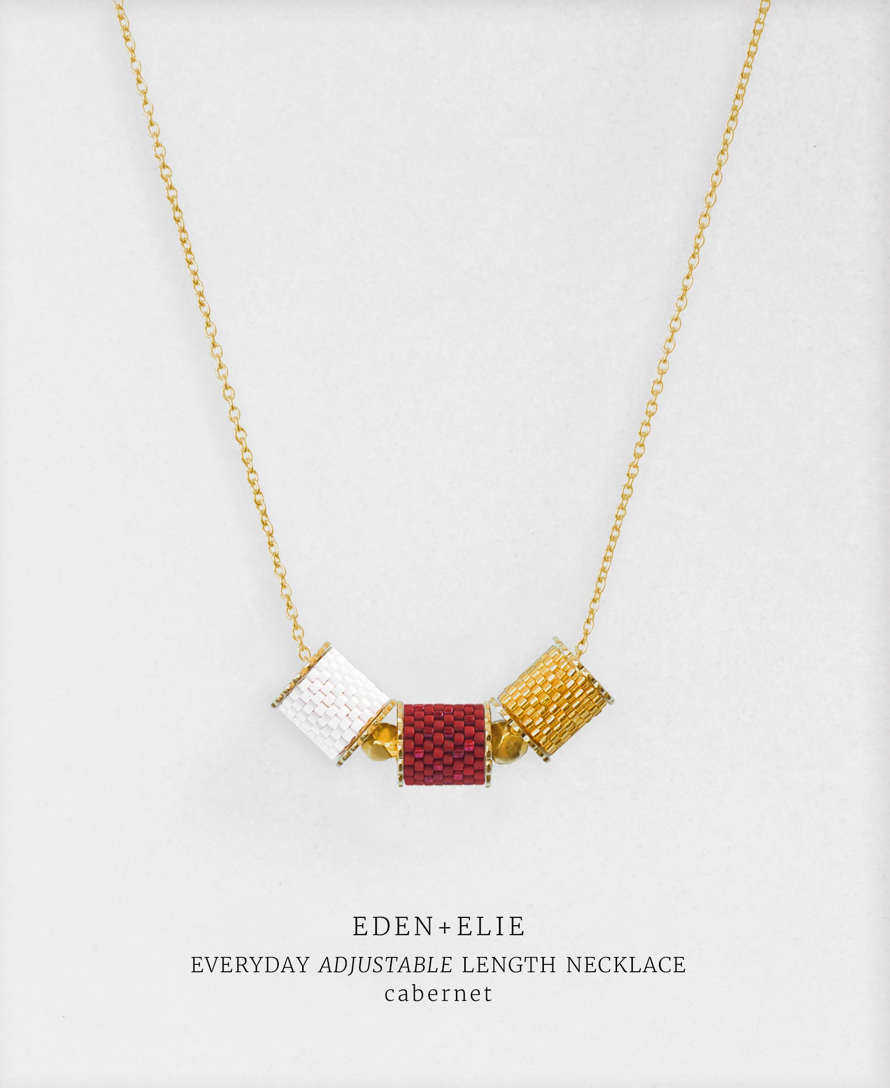 EDEN + ELIE Everyday adjustable length necklace - cabernet red