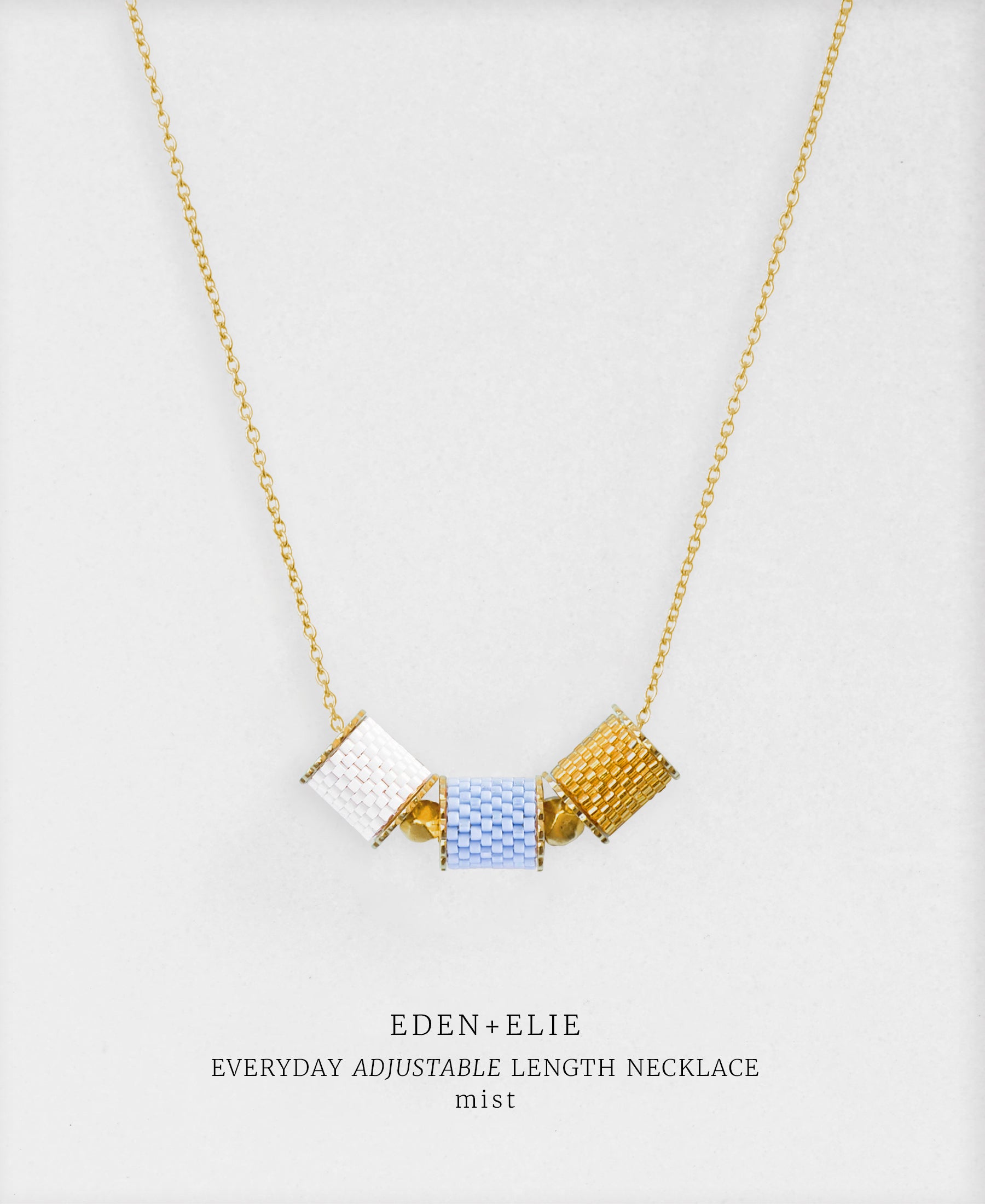 EDEN + ELIE Everyday adjustable length necklace - mist blue