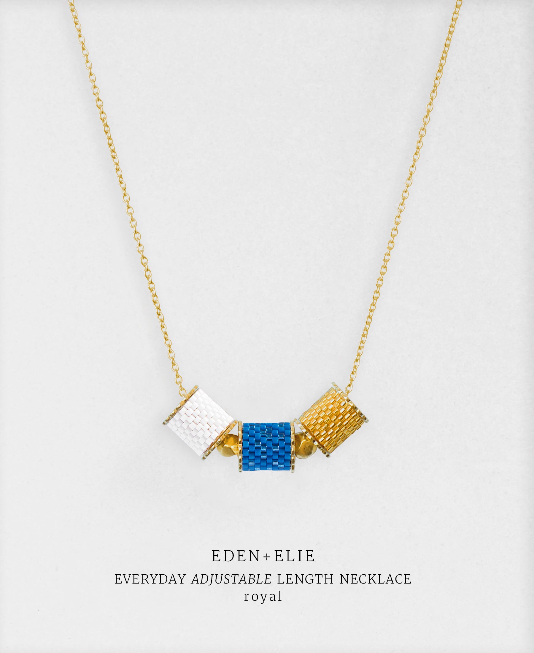 EDEN + ELIE Everyday adjustable length necklace - royal blue