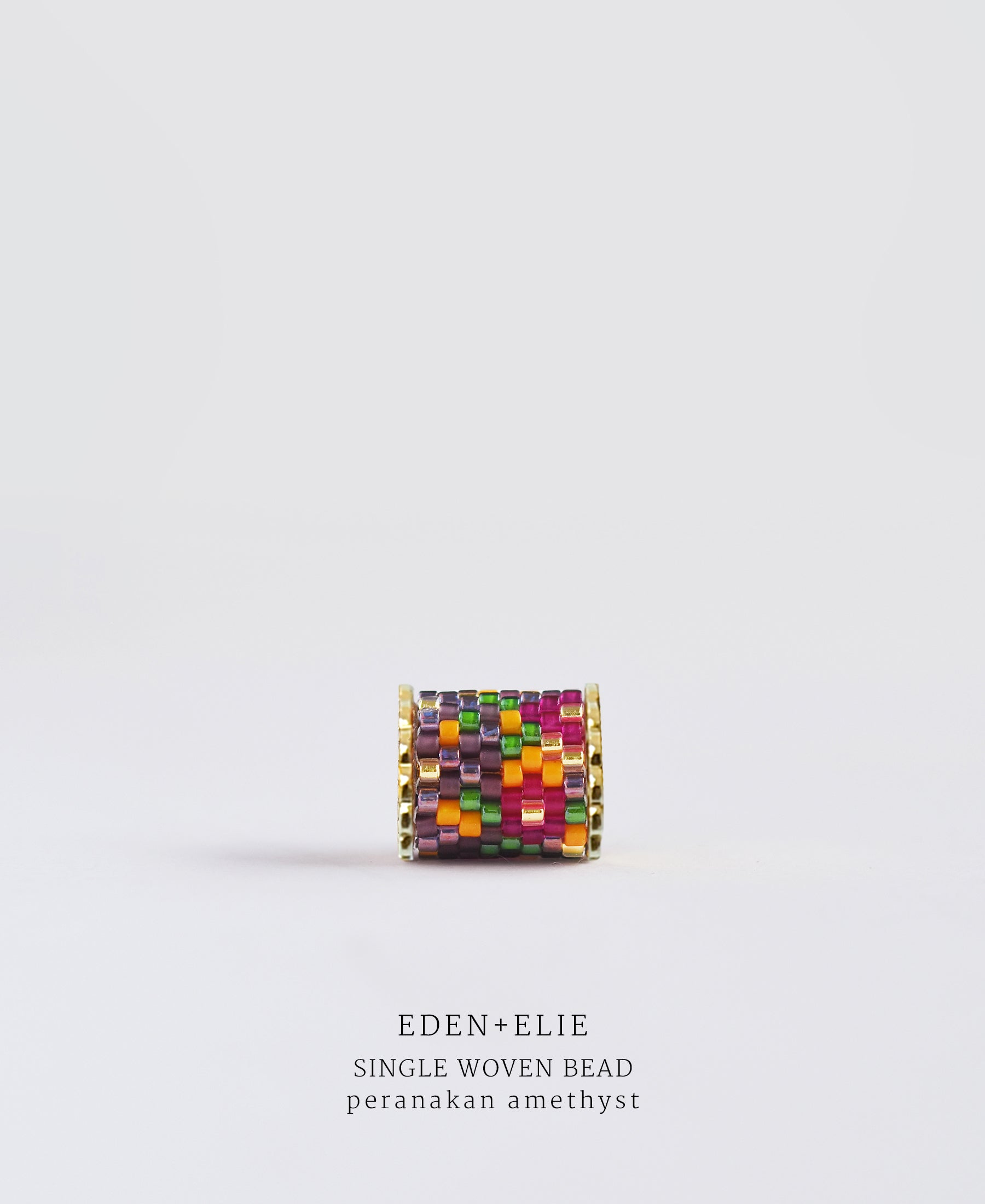 EDEN + ELIE Necklace Bar single bead + optional chain - peranakan amethyst