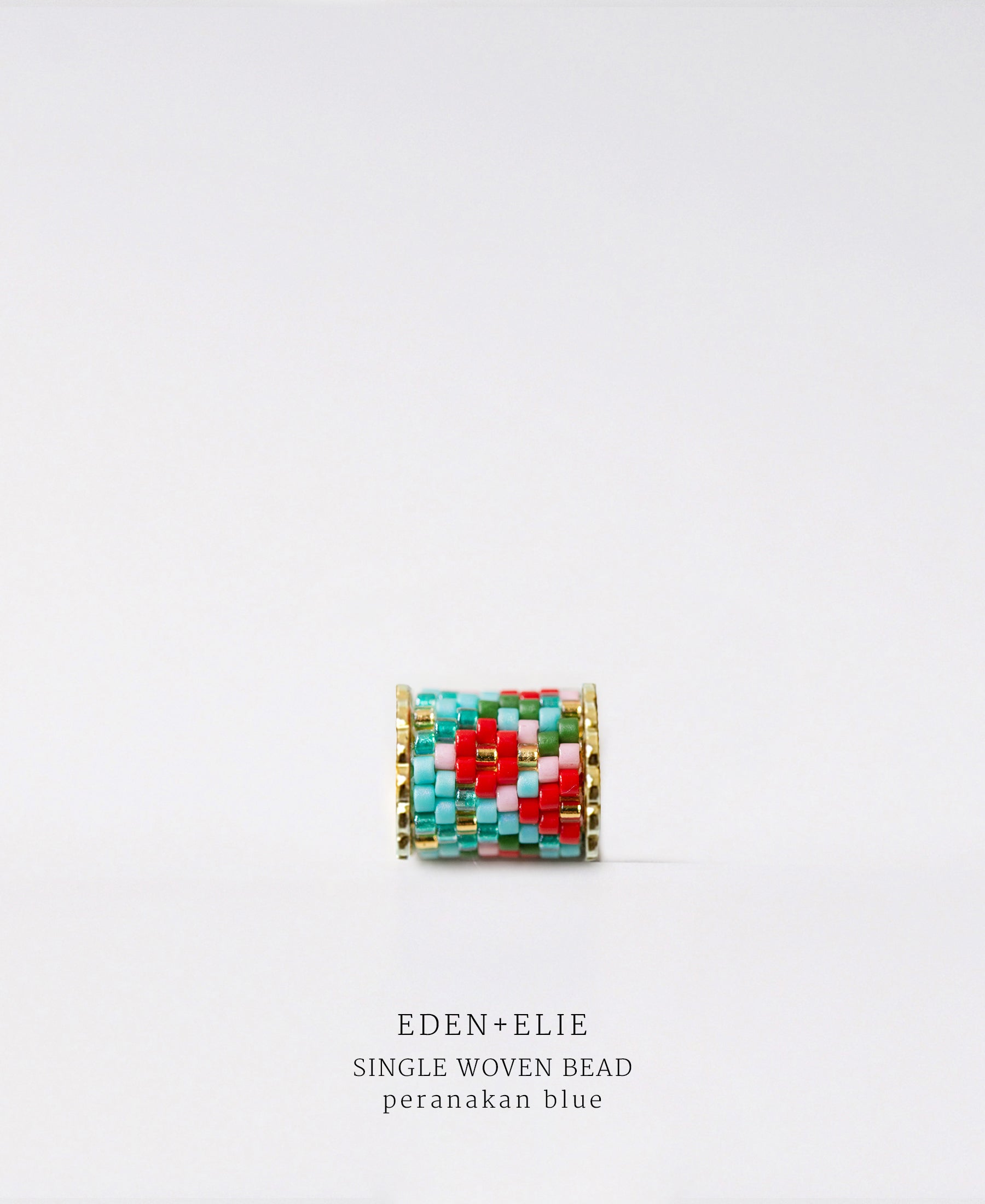 EDEN + ELIE Necklace Bar single bead + optional chain - peranakan blue