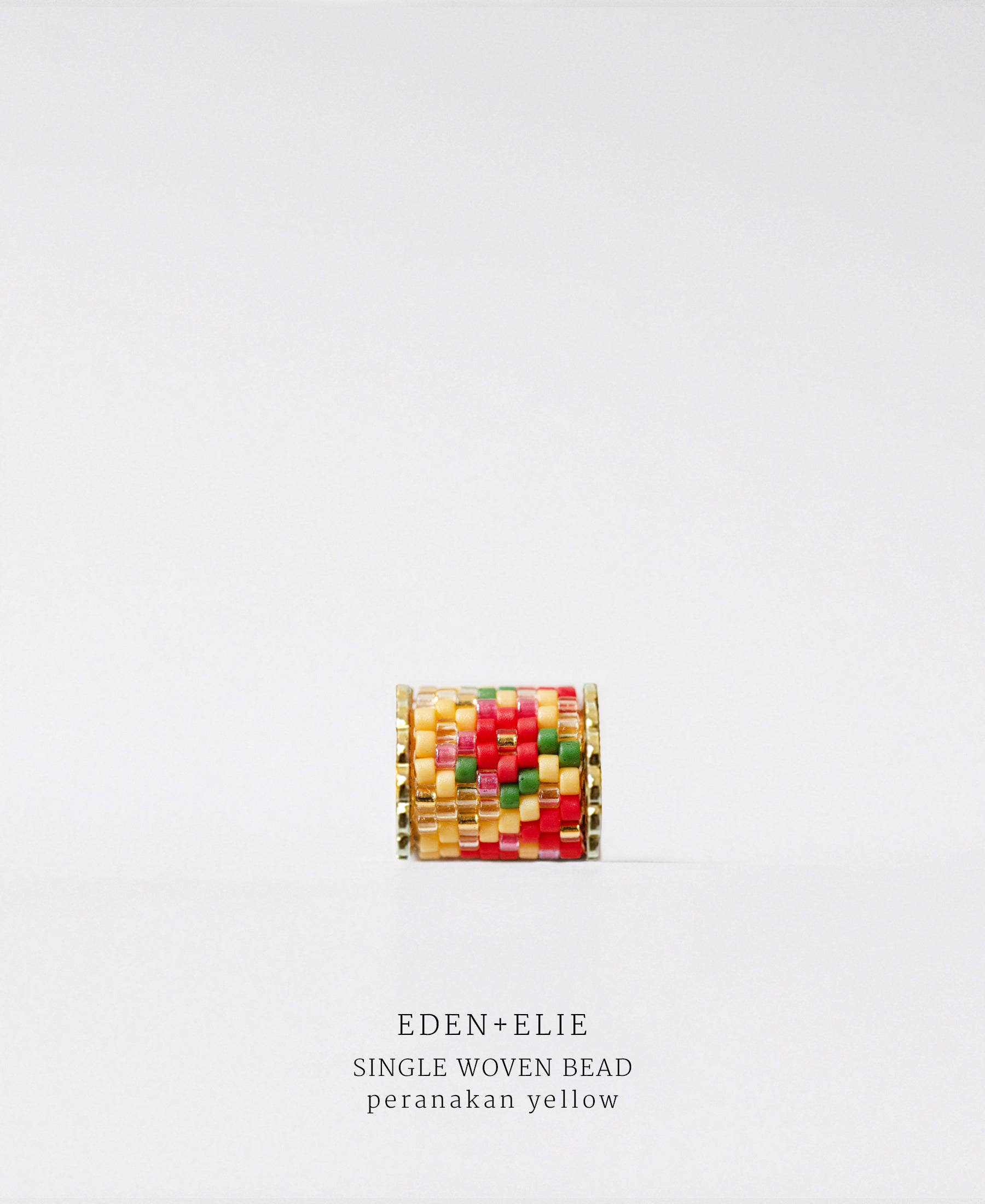 EDEN + ELIE Necklace Bar single bead + optional chain - peranakan yellow