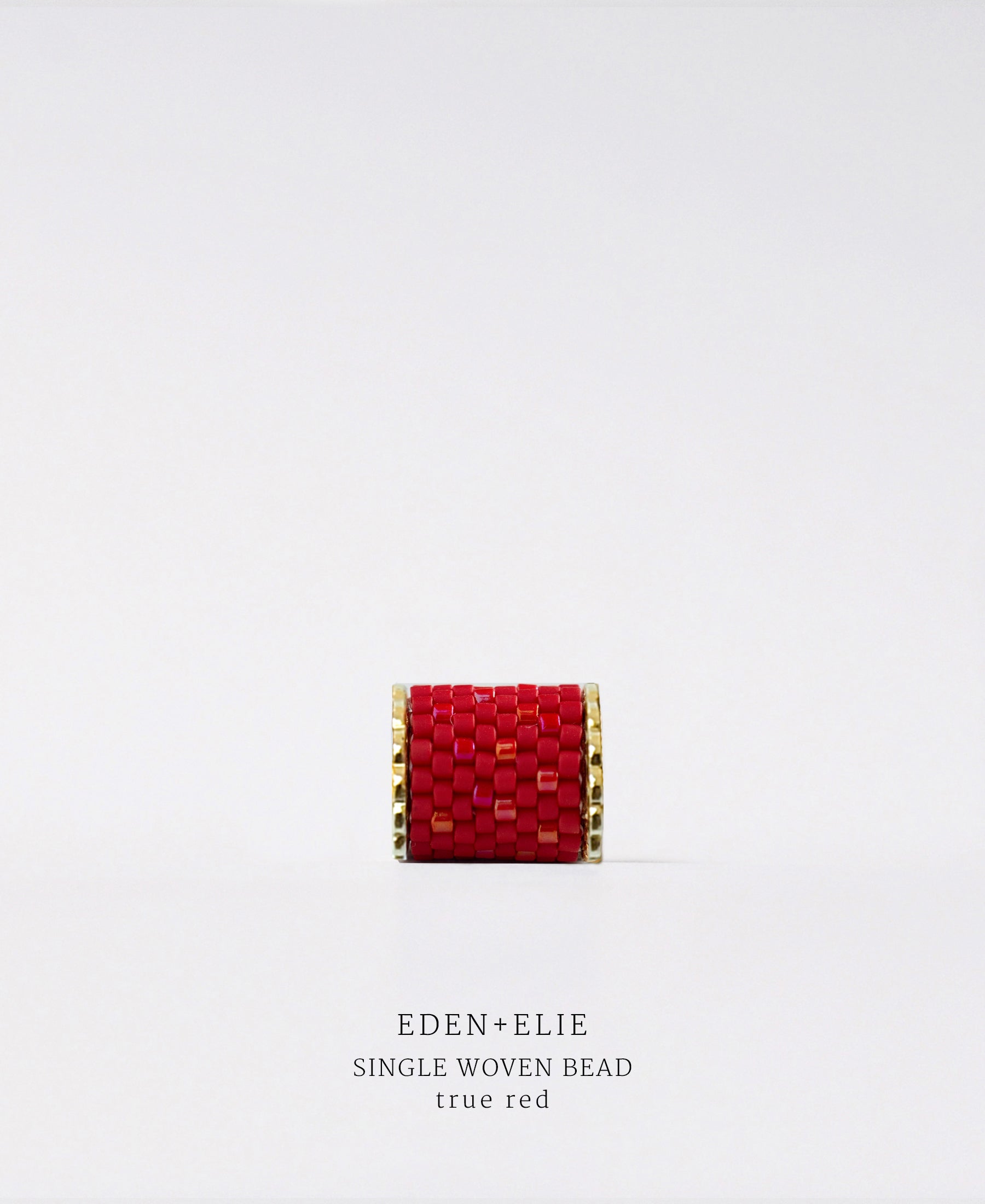 EDEN + ELIE Necklace Bar single bead + optional chain - true red