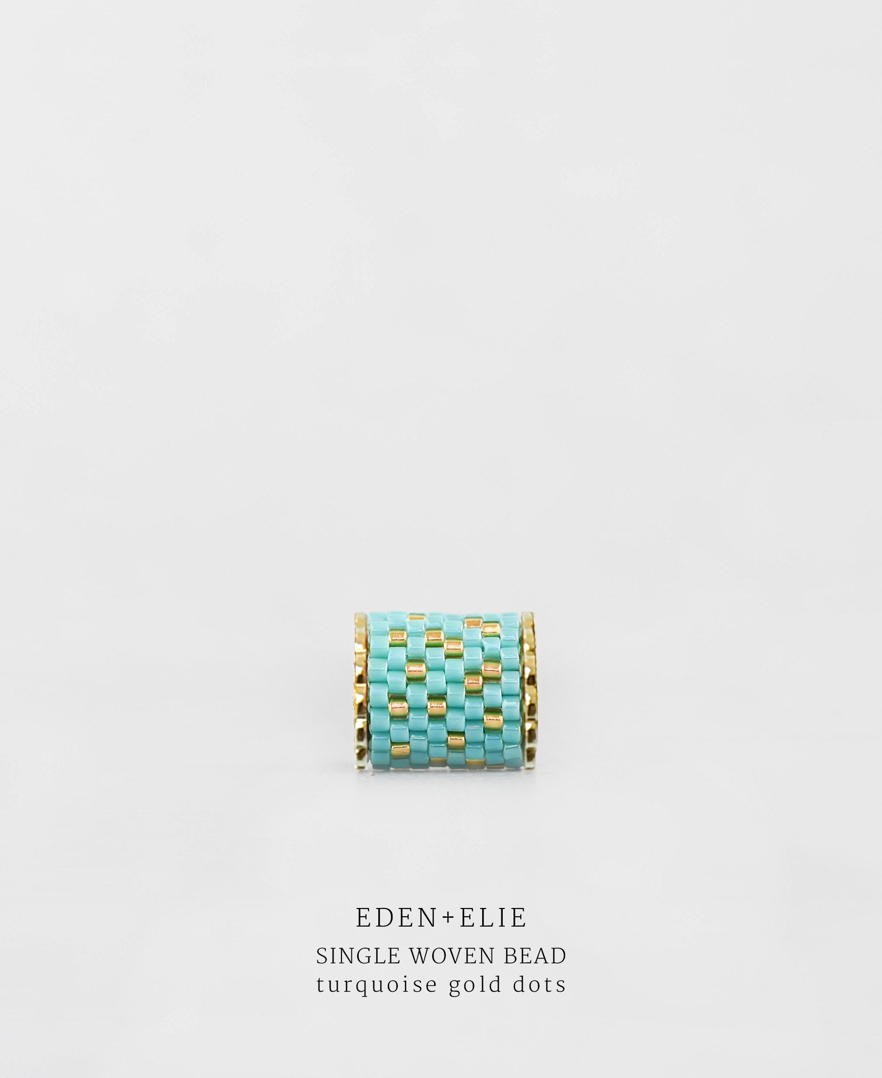 EDEN + ELIE Necklace Bar single bead + optional chain - turquoise gold dots