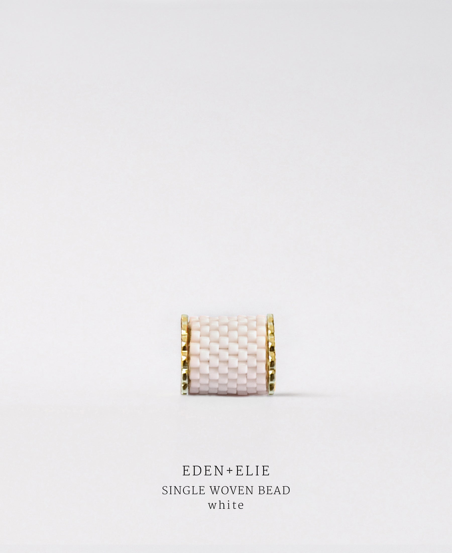 EDEN + ELIE Necklace Bar single bead + optional chain - white