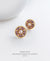 EDEN + ELIE gold plated jewelry Modern Peranakan flower stud earrings - peach