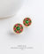EDEN + ELIE Modern Peranakan flower stud earrings - ruby