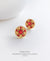 EDEN + ELIE gold plated jewelry Modern Peranakan flower stud earrings - yellow