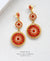 EDEN + ELIE Luxe triple circle statement drop earrings - bamboo coral